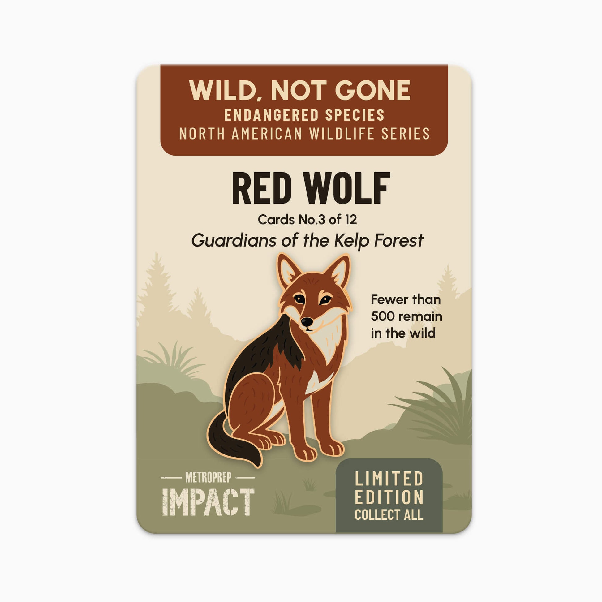 Red Wolf Enamel Pin